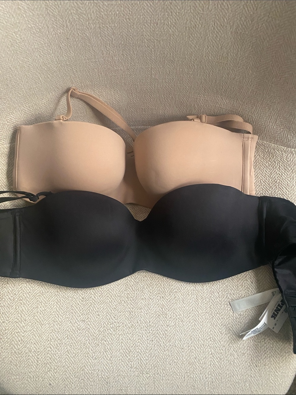 PINK Victoria's Secret Strapless Convertible Bra -bundle Nude & Black
